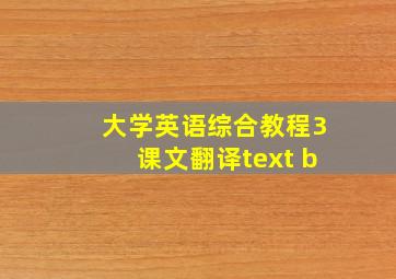 大学英语综合教程3课文翻译text b